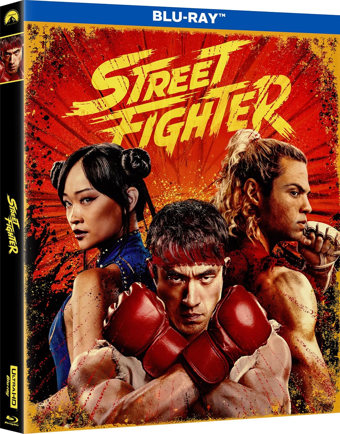 Street Fighter Blu-ray cover featuring three fighters in action poses.