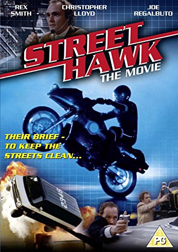 DVD cover for "Street Hawk The Movie" featuring a motorcycle and actors.