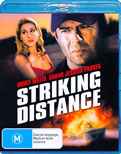 Striking Distance" Blu-ray cover featuring Bruce Willis and Sarah Jessica Parker.