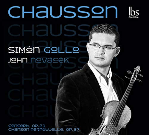 CD cover featuring a portrait of a man with a violin, text “Chausson”.