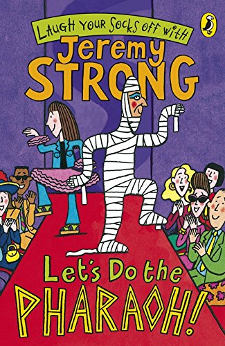 Book cover: cartoon mummy dancing with cheering crowd, purple background.