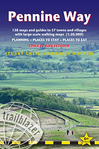 Pennine Way guidebook cover with rolling hills and a walking path.