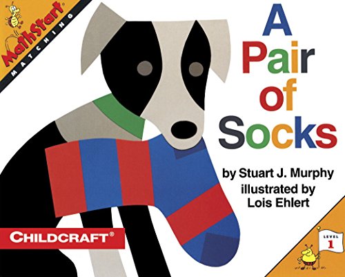 Book cover featuring a dog with colorful socks, titled "A Pair of Socks.