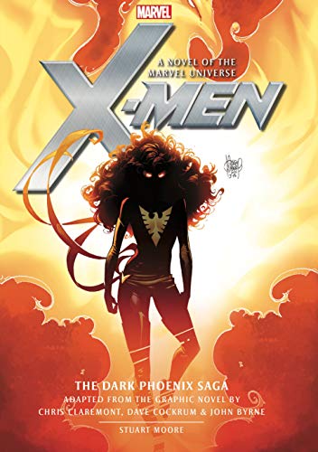 X-Men novel cover featuring Jean Grey as the Dark Phoenix engulfed in flames.