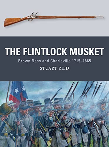Book cover depicting a flintlock musket and soldiers in battle.