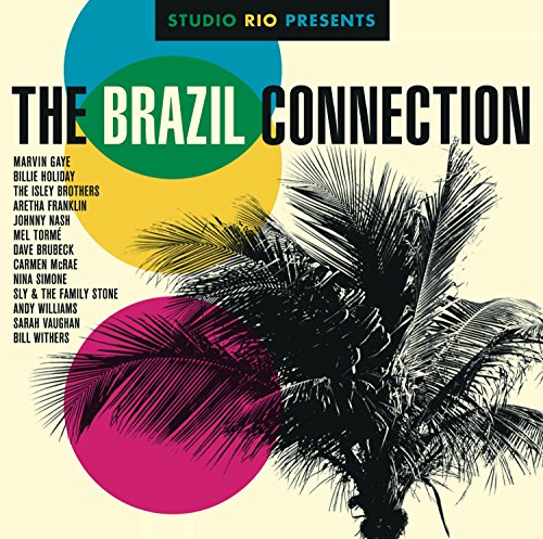 CD cover for "The Brazil Connection" featuring colorful circles and palm trees.