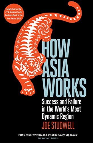 Book cover: orange tiger illustration with bold white text, "How Asia Works".