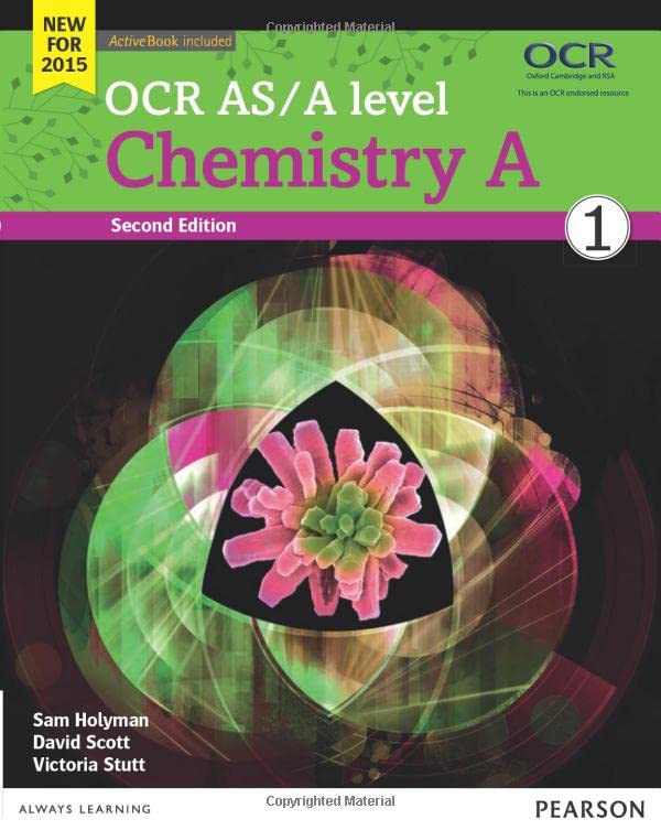 Chemistry A textbook cover with a colorful floral and molecular image.