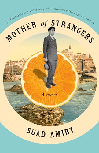 Book cover: Man with hat stands before a large orange slice.