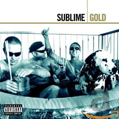 Sublime “Gold” CD cover: three men and a dog in a tub.
