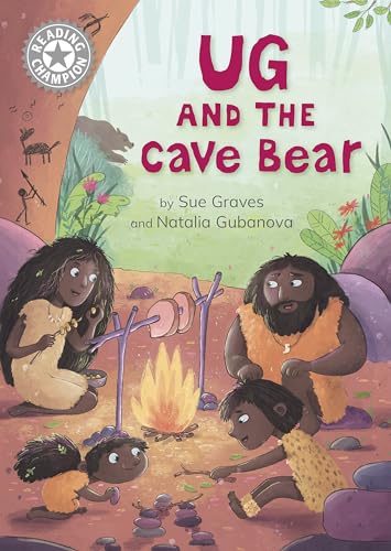 Book cover: Ug and the Cave Bear, showing a family by a fire.