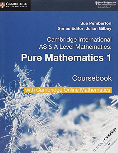 Cambridge AS & A Level Pure Mathematics 1 Coursebook cover with snowflake design.