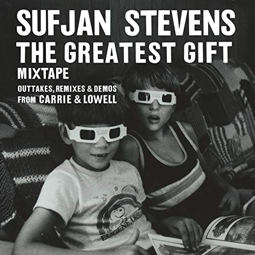 Black and white album cover featuring two children wearing 3D glasses.