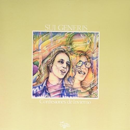 Album cover for Sui Generis’ “Confesiones De Invierno” featuring two illustrated faces.