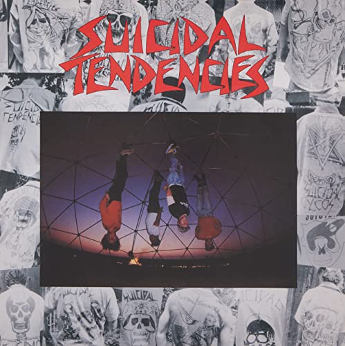 Suicidal Tendencies album cover with figures hanging upside down in a sphere.
