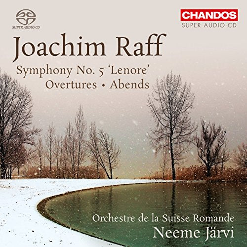 CD cover for Joachim Raff orchestral works, snowy winter landscape.