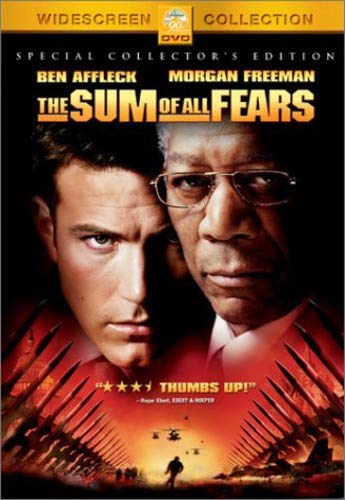 DVD cover for "The Sum of All Fears" featuring Ben Affleck and Morgan Freeman.