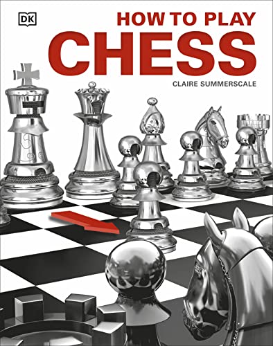 Book cover for “How to Play Chess” featuring silver chess pieces.