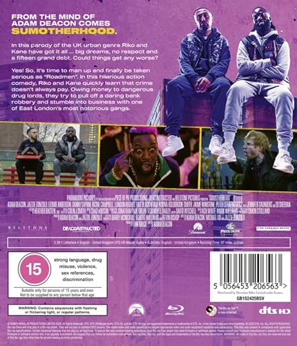 Blu-ray back cover for "Sumotherhood," featuring four men in street clothes.