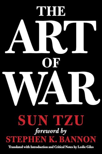 Black cover with white text reading "The Art of War" by Sun Tzu.