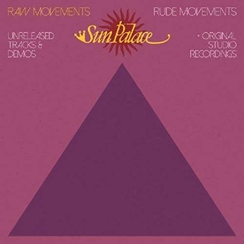 Sun Palace vinyl record cover with purple triangle and sun logo.