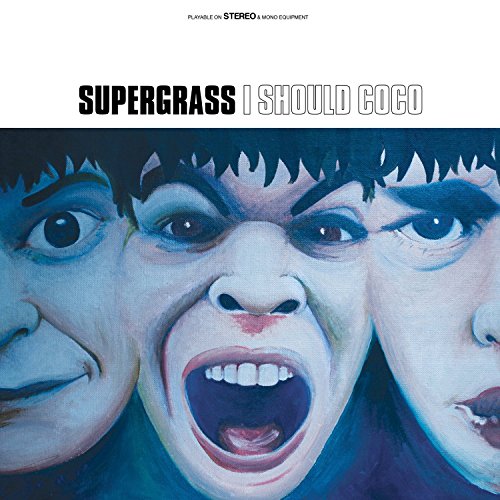 Supergrass “I Should Coco” album cover with three distorted faces.
