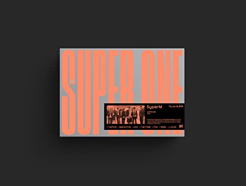 SuperM album “Super One” cover with group photo and orange text.