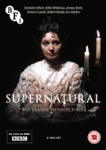 DVD cover for "Supernatural" featuring a woman in Victorian dress and candles.
