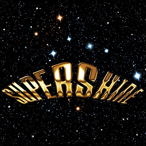 Gold “Supershine” lettering against a black, star-filled cosmic background.