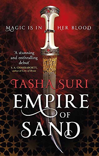 Book cover: ornate sword against a red and black patterned background.