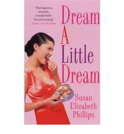 A woman in a red dress eats chocolates on a pink book cover.