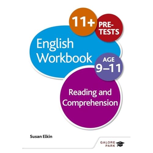 Reading & Comprehension Workbook cover, ages 9-11, with colorful circles.