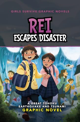 Graphic novel cover depicting children fleeing a large wave.