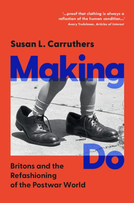 Book cover: legs in socks and shoes over bold text, red background.