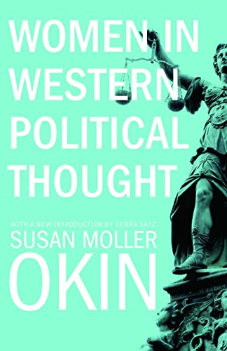 Book cover: “Women in Western Political Thought” with statue of Lady Justice.