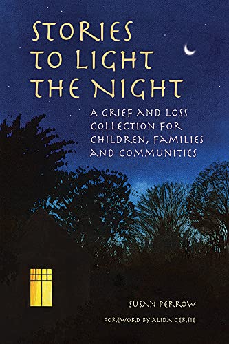 Book cover with night sky, silhouetted trees, and a lit window.