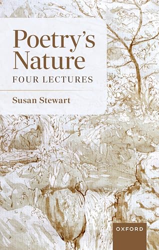 Book cover: “Poetry’s Nature” by Susan Stewart, with sketched landscape.
