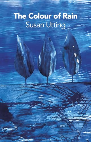 Book cover: "The Colour of Rain" with blue abstract art of trees.