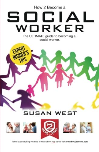 Book cover with colorful paper people and title "How 2 Become a Social Worker.