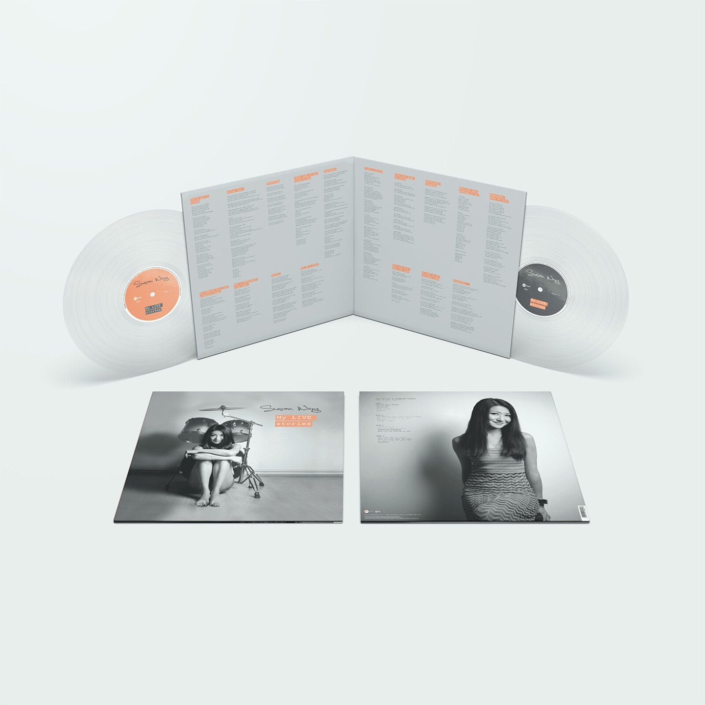 Susan Wong's "My Live Stories" vinyl record and gatefold sleeve displayed open.