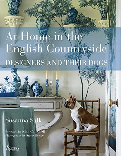 Book cover featuring a dog on a chair in a decorated room.