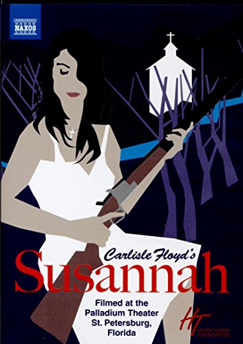 DVD cover for "Susannah" opera, featuring a woman with a rifle.