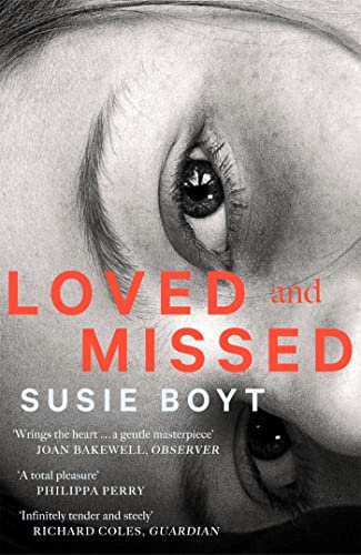 Book cover: close-up of an eye with red title "Loved and Missed".