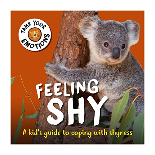 Book cover with a koala clinging to a tree, titled "Feeling Shy".