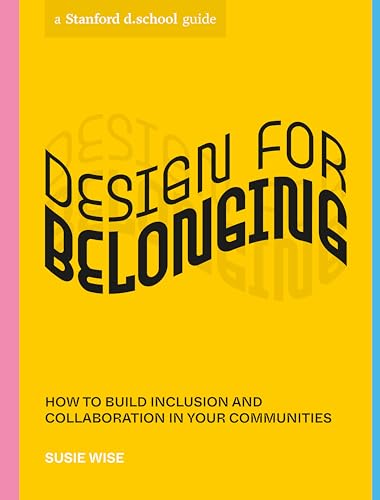 Book cover with yellow background, black wavy text, and pink and blue side borders.