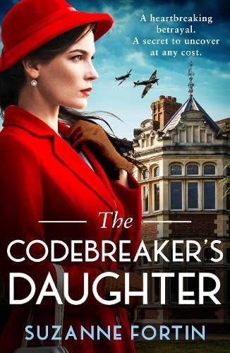 Book cover featuring a woman in red with planes and a building.