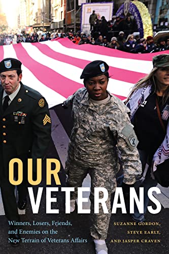 Book cover featuring veterans walking with an American flag, titled "Our Veterans.