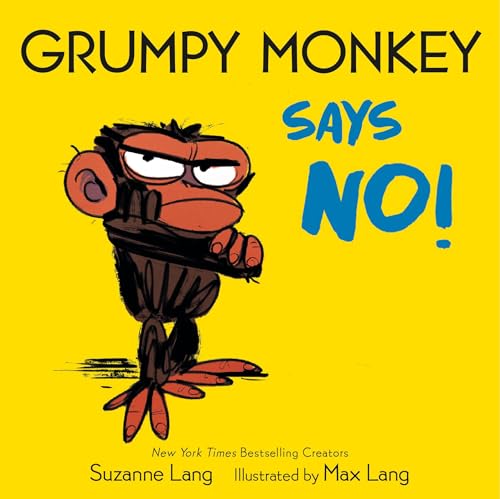 Yellow book cover featuring an illustrated grumpy monkey with crossed arms.