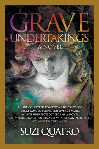 Book cover: “Grave Undertakings” featuring a sculpted face and colorful splashes.