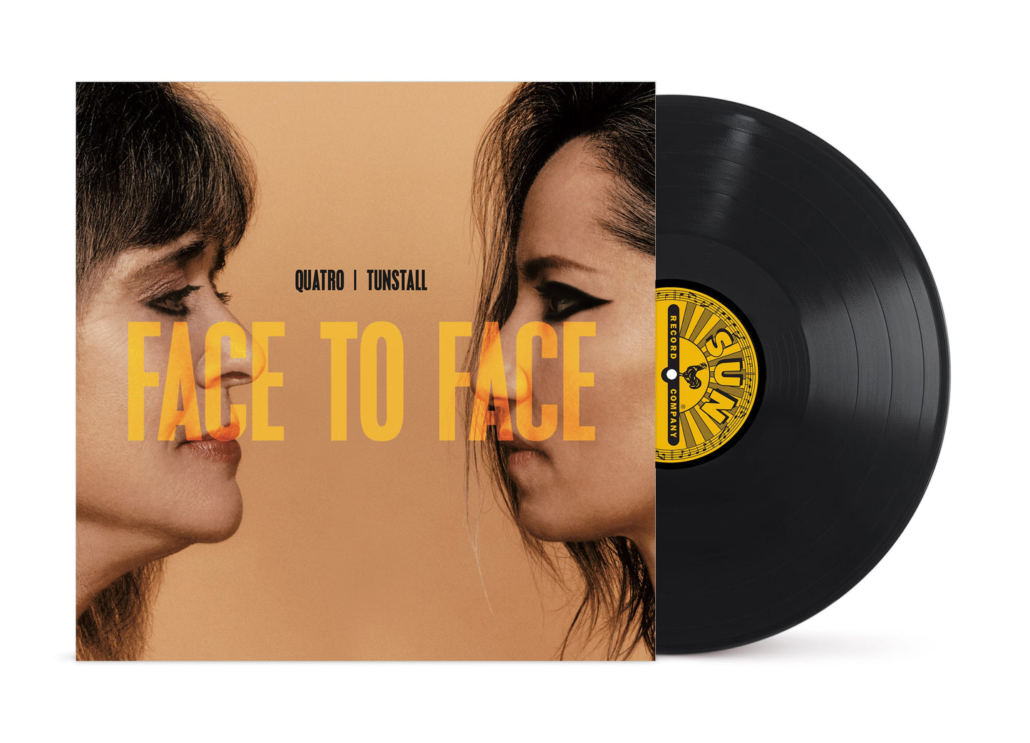Vinyl record and album cover featuring Suzi Quatro and KT Tunstall facing each other.